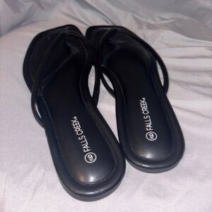 Falls Creek Black Sandals Minimalist Comfort